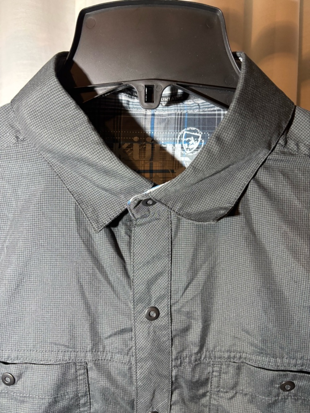 Kuhl Men’s Short Sleeve Button-Down Shirt - Charcoal - Picture 12 of 14